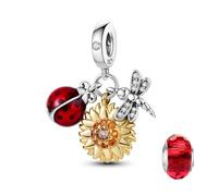 LNQOBU 925 Sterling Silver Charms for Bracelets Necklaces,5A Cubic Zirconias Evil Eye Dangle Beads Charms Jewelry Gift for Women (With one Spacer Beads Charms)