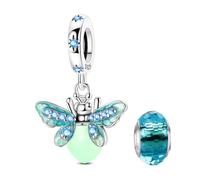 LNQOBU 925 Sterling Silver Pendant Charms for Bracelets - Glow in the dark Charms Beads fit women's Bracelets and Necklaces for Woman Jewelry Gifts
