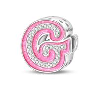 LNQOBU A~Z Alphabet Charm Letter Beads 925 Sterling Silver with Cubic Stones fits Pandora Bracelets Necklace Womens Jewelry Gift