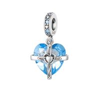 LNQOBU Birthstone Charm for Bracelets,925 Sterling Silve Heart Dangle Charms for Pandora Bracelets