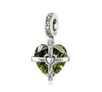 LNQOBU Birthstone Charm for Bracelets,925 Sterling Silve Heart Dangle Charms for Pandora Bracelets