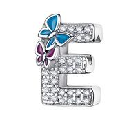 LNQOBU Complete A~Z Alphabet Charm Letter Beads Solid 925 Sterling Silver with Cubic Stones Flower Butterfly fits European Bracelets Necklace Women Jewelry Gift Options