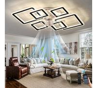 lnrosy Ceiling Fans with Lights and Remote,84cm Modern Smart Ceiling Fan Light,6 Speeds and 3000k-6500k Dimmable Led Silent Fan Lamp,for Bedroom,Living Room,Dining Room,Corridor,Study,Black