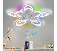 lnrosy RGB Ceiling Lights with Bluetooth,Led Dimmable Ceiling Lamp with Remote Control and App,Smart Ceiling Light with Timer and Memory Mode for Living Rooms,Bedrooms,Restaurant,Pub,White