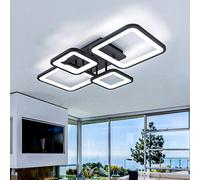 lnrosy Smart Led Ceiling Light Modern Ceiling Lamp Minimalist Design Aluminum Acrylic Black Led Chandelier Modern Simple Flush Mount Ceiling Light Fixture Memory Function 4500k-6000k