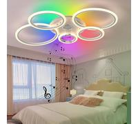 lnrosy Smart RGB Ceiling Light with Memory Mode and Dimmable,Living Room Lamp with Remote and App Control(3000k-6500k), 95cm Ceiling Lamps with Bluetooth for Bedroom,Kitchen,Pub,Cabaret，Karaoke bar
