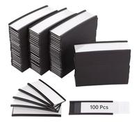 Lnrueg 100 Pcs C Channel Magnetic Label Holders, 1 x 3 Inches Magnetic Tag Holder with Paper Inserts and Clear Plastic Protectors, Data Card Holders File Cabinet Labels