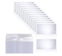 Lnrueg 100 Pieces Thin Fresnel Lens, Credit Card Size Pocket Magnifier, Portable Magnifying Lens for Reading, 3.3 x 2.2 Inches Magnifying Lens Cards