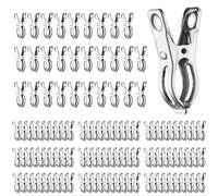Lnrueg 120 PCS Garden Clips, Stainless Steel Spring Clamps with 1.2 Inches Opening, Greenhouse Clips Hoop Clamps for Shade Cloth or Plant Cover Netting, Grip Strong Heavy Duty Green House Supplies