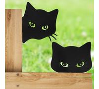 Lnrueg 2 Pcs Black Cat Statues, Adorable Peeping Cat Sculptures for Farmhouse Decor, Anti-Rust Coated Garden Yard Art Decor Cat Statures Gifts for Cat Lovers, L7SBS842WSDSTGL511552