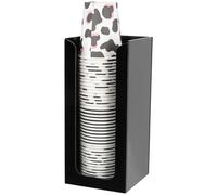 Lnrueg Countertop Coffee Cup Dispenser, Organizer for 5 to 16 oz Disposable Paper/Plastic Cups, Black Acrylic Holder for Cafes, Restaurants, Hotels