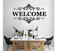 LNSIN Vinyl wall stickers welcome to our home wall decals, welcome quotes decals, welcome, office bedroom decor 96x57cm