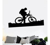 LNSIN Wall Stickers Art MTB Bike And The Rider Cute Design Sports Room Decals Mural Vinyl Office Tattoo Stylish Decoration55x97cm