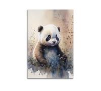 LNSIZH Animal Poster Watercolor Panda Poster Decorative Painting Canvas Wall Posters And Art Picture Print Modern Family Bedroom Decor Posters 24x36inch(60x90cm)