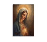 LNSIZH Christian Posters Oil Painting of The Virgin Mary Poster Decorative Painting Canvas Wall Posters And Art Picture Print Modern Family Bedroom Decor Posters 08x12inch(20x30cm)