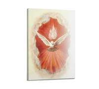 LNSIZH Christianity Holy Spirit Dove Flying Amidst Flames Decorative Painting Canvas Wall Posters And Modern Family Bedroom Decor 08x12inch(20x30cm)