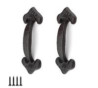 LNSYSNS 2 Pieces Door Pull Handle, Vintage Shed Door Handles, Length 170 mm Cast Iron Cabinet Handle, Heart Design Gate Handles for Wooden Gates, for Home, Garage, Patio