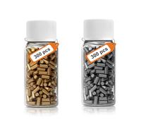 LNSYSNS 600-Piece Flint Stone Set with Storage Bottle, 2.2 × 5 mm Replacement Flints, Universal Lighter Flints for Zippo and Clipper Lighters (Silver + Gold)