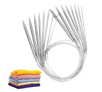 LNSYSNS 9 Pieces Circular Knitting Needles Set, 80 cm Stainless Steel Interchangeable Knitting Needles, Double Pointed Knit Pro Circular Needle, 2/2.5/3/3.5/4/5/6/7/8 mm, for Scarves, Socks, Sweaters