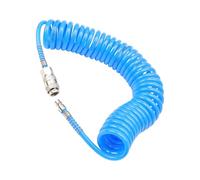 LNSYSNS Air Compressor Hose, 5 x 8 mm Polyurethane Recoil Air Hose with 1/4 Inch Connection, 6 m Compressor Accessories, Blue, for Gas Supply