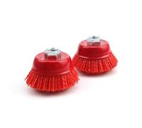 LNSYSNS M14 Nylon Brush, 2 pcs Drill Wire Brush 65mm | Nylon Cup Brush 65mm, Removes Rust, Paint, Weld Slag, Spark-Free, Fits Angle Grinders & Drills