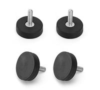 LNSYSNS Neodymium Rubber 22 mm, 4 PCS Strong Magnets Base with M4 Male Thread Stud, Round Anti Scratch Extra Strong Rubber Covered Mounting Magnets for Attaching Tools, Hanging, Signalling
