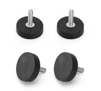 LNSYSNS Rubber Coated Magnets, Diameter 22 mm - 4 Pieces Strong Magnets Base, With M4 × 15 mm External Thread - Neodymium Mounting Magnet, for Hanging Items and Signal Indicators