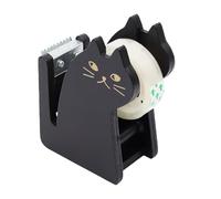 LNSYSNS Sticky Tapes Dispensers, Cute Cat Tape Cutter, Black Cellotape Holder with Tape Roll, Cellotape and Dispenser, for Home, Office and School