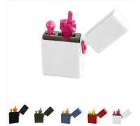 Lnteresting Middle Finger Lighter Gift With A Novel And Unique Shape Suitable For Home And Office Desktop Decoration (white)