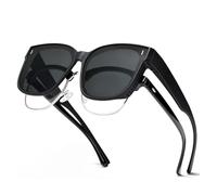 LNTICB® Fit Over Glasses Sunglasses Polarized Oversized UV Protection Lightweight Trendy TR90 Frame for Women Men Driving Travel