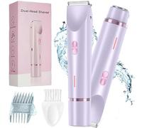 Lnuia Shaver Women, Lnuia Bikini Shaver, Dual Head Shavers Women Bikini Ipx7 Waterproof Wet & Dry Use, Wet & Dry for Leg Arm Underarm Pubic Area (Purple, One Size)