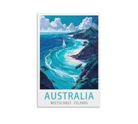 LNUYITR Australia Whitsunday Islands Vintage Travel Posters 12x18inch(30x45cm) Canvas Art Posters And Wall Art Picture Prints Modern Home Bedroom Decor Posters