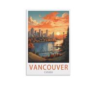 LNUYITR Canada Vancouver Vintage Travel Poster 08x12inch(20x30cm) Canvas Art Posters And Wall Art Picture Prints Modern Home Bedroom Decor Posters