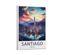 LNUYITR Chile Santiago Vintage Travel Poster 20x30inch(50x75cm) Canvas Art Posters And Wall Art Picture Prints Modern Home Bedroom Decor Posters