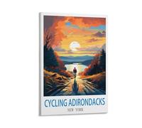 LNUYITR Cycling Adirondacks New York Vintage Travel Posters 12x18inch(30x45cm) Canvas Art Posters And Wall Art Picture Prints Modern Home Bedroom Decor Posters
