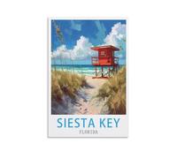 LNUYITR Florida Siesta Key Vintage Travel Posters 12x18inch(30x45cm) Canvas Art Posters And Wall Art Picture Prints Modern Home Bedroom Decor Posters