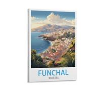 LNUYITR Funchal Madeira Vintage Travel Posters 12x18inch(30x45cm) Canvas Art Posters And Wall Art Picture Prints Modern Home Bedroom Decor Posters