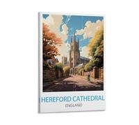LNUYITR Hereford Cathedral England Vintage Travel Poster 16x24inch(40x60cm) Canvas Art Posters And Wall Art Picture Prints Modern Home Bedroom Decor Posters