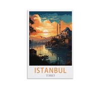 LNUYITR Istanbul Turkey Vintage Travel Posters 16x24inch(40x60cm) Canvas Art Posters And Wall Art Picture Prints Modern Home Bedroom Decor Posters