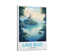 LNUYITR Lake Bled Slovenia Vintage Travel Posters 12x18inch(30x45cm) Canvas Art Posters And Wall Art Picture Prints Modern Home Bedroom Decor Posters