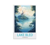 LNUYITR Lake Bled Slovenia Vintage Travel Posters 12x18inch(30x45cm) Canvas Art Posters And Wall Art Picture Prints Modern Home Bedroom Decor Posters
