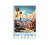 LNUYITR Palm Springs California Vintage Travel Posters 24x36inch(60x90cm) Canvas Art Posters And Wall Art Picture Prints Modern Home Bedroom Decor Posters