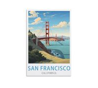LNUYITR San Francisco California Vintage Travel Poster 08x12inch(20x30cm) Canvas Art Posters And Wall Art Picture Prints Modern Home Bedroom Decor Posters