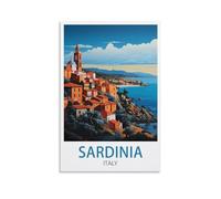 LNUYITR Sardinia Italy Vintage Travel Poster 12x18inch(30x45cm) Canvas Art Posters And Wall Art Picture Prints Modern Home Bedroom Decor Posters