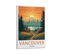 LNUYITR Vancouver Canada Vintage Travel Poster 12x18inch(30x45cm) Canvas Art Posters And Wall Art Picture Prints Modern Home Bedroom Decor Posters