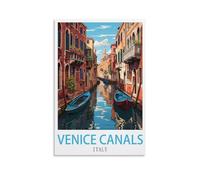 LNUYITR Venice Canals Italy Vintage Travel Poster 16x24inch(40x60cm) Canvas Art Posters And Wall Art Picture Prints Modern Home Bedroom Decor Posters