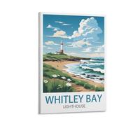 LNUYITR Whitley Bay Lighthouse Vintage Travel Posters 20x30inch(50x75cm) Canvas Art Posters And Wall Art Picture Prints Modern Home Bedroom Decor Posters