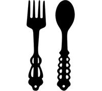 Lnwwrv 2-Pack Large Black Metal Fork & Spoon Wall Decor, Rustic Farmhouse Hanging Sign for Kitchen & Home