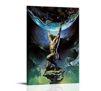 LNXEJAKT Atlas, Greek Mythological God Poster Decorative Painting Canvas Wall Art Living Room Poster Bedroom Painting Wall Art Picture Print Modern Family Room Decor 08 x 12 inches (20 x 30 cm)