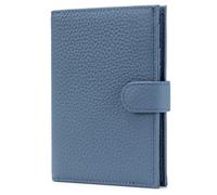 LnxLtw Leather Passport Holder for Travel Women - RFID Blocking Passport Wallet for Women with Card Slots, Coin Pocket, SIM Card Slot - Slim Genuine Leather Travel Organizer Gift (Pink), Denim Blue,